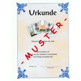 Urkunde Lenormand Fernkurs II Prüfung