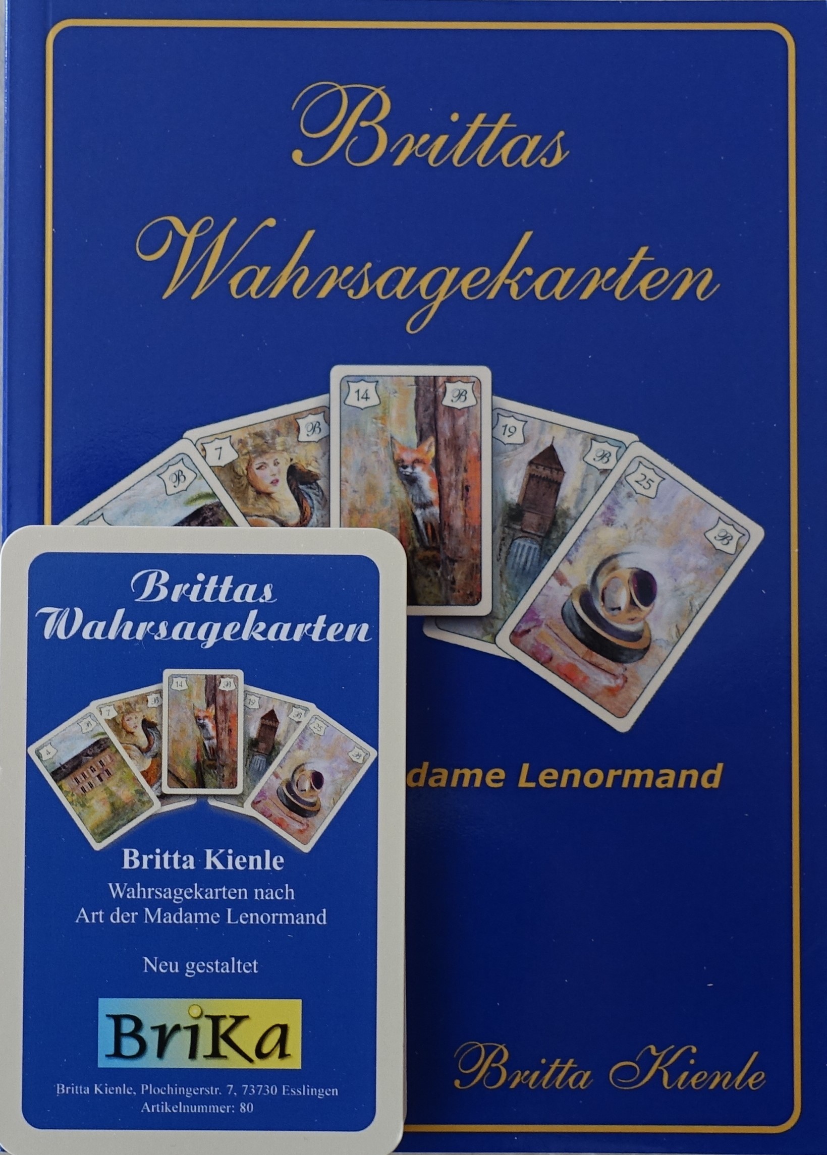 Brittas Wahrsagekarten plus Brittas Wahrsagebuch-Zeit-u.Zukunftskarten mit Symbolen 